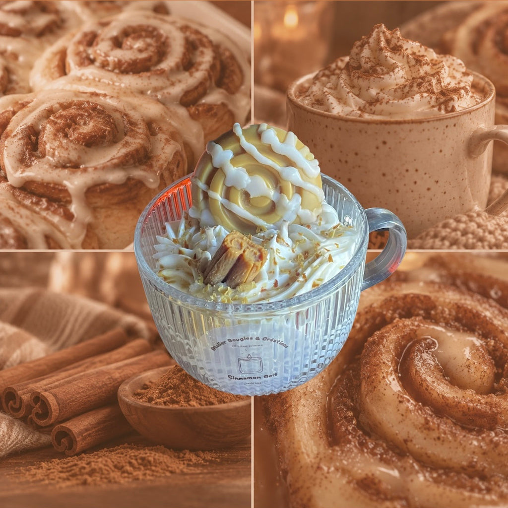 Bougie Cinnamon Roll ｜Cire de soja naturelle ｜Atelier bougies & créations