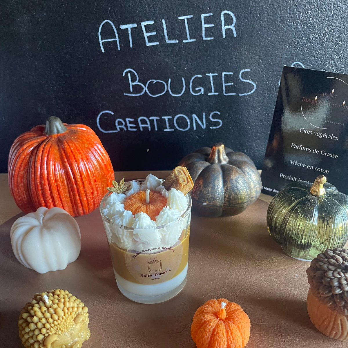 Bougie Spiced Pumpkin  | Cire de soja naturelle | Atelier Bougies & Créations