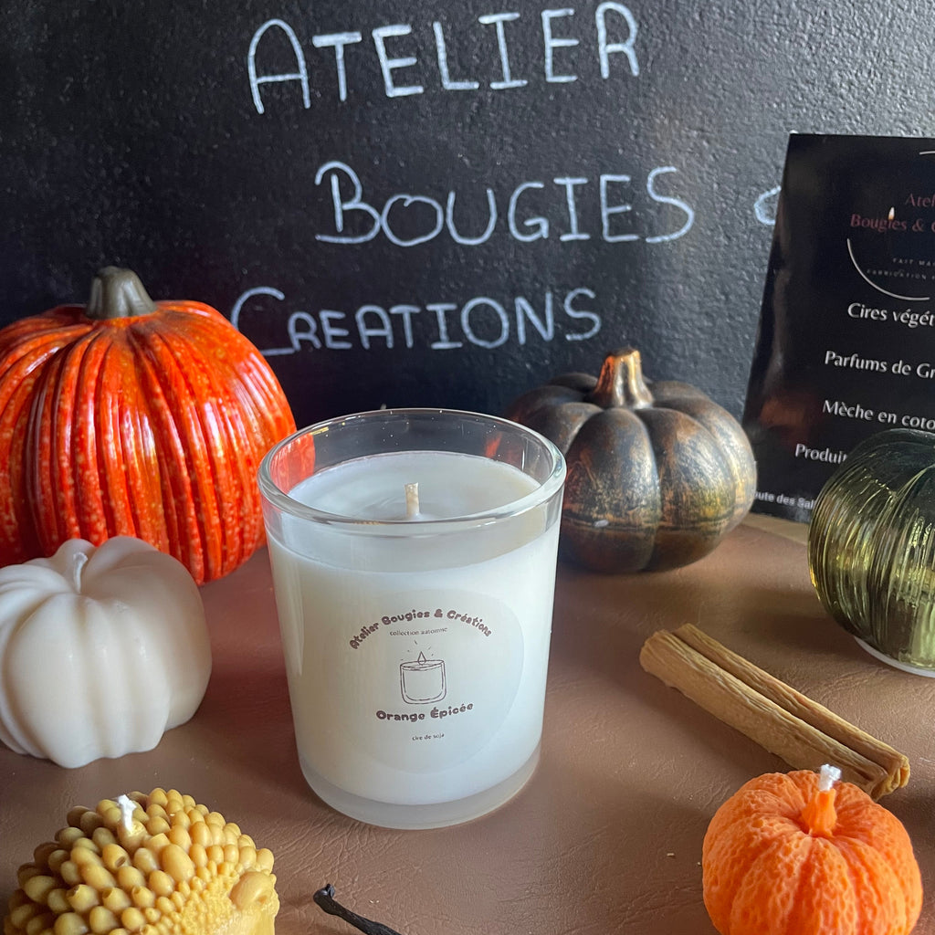 Bougie Orange épicée | Cire de soja naturelle | Atelier Bougies & Créations