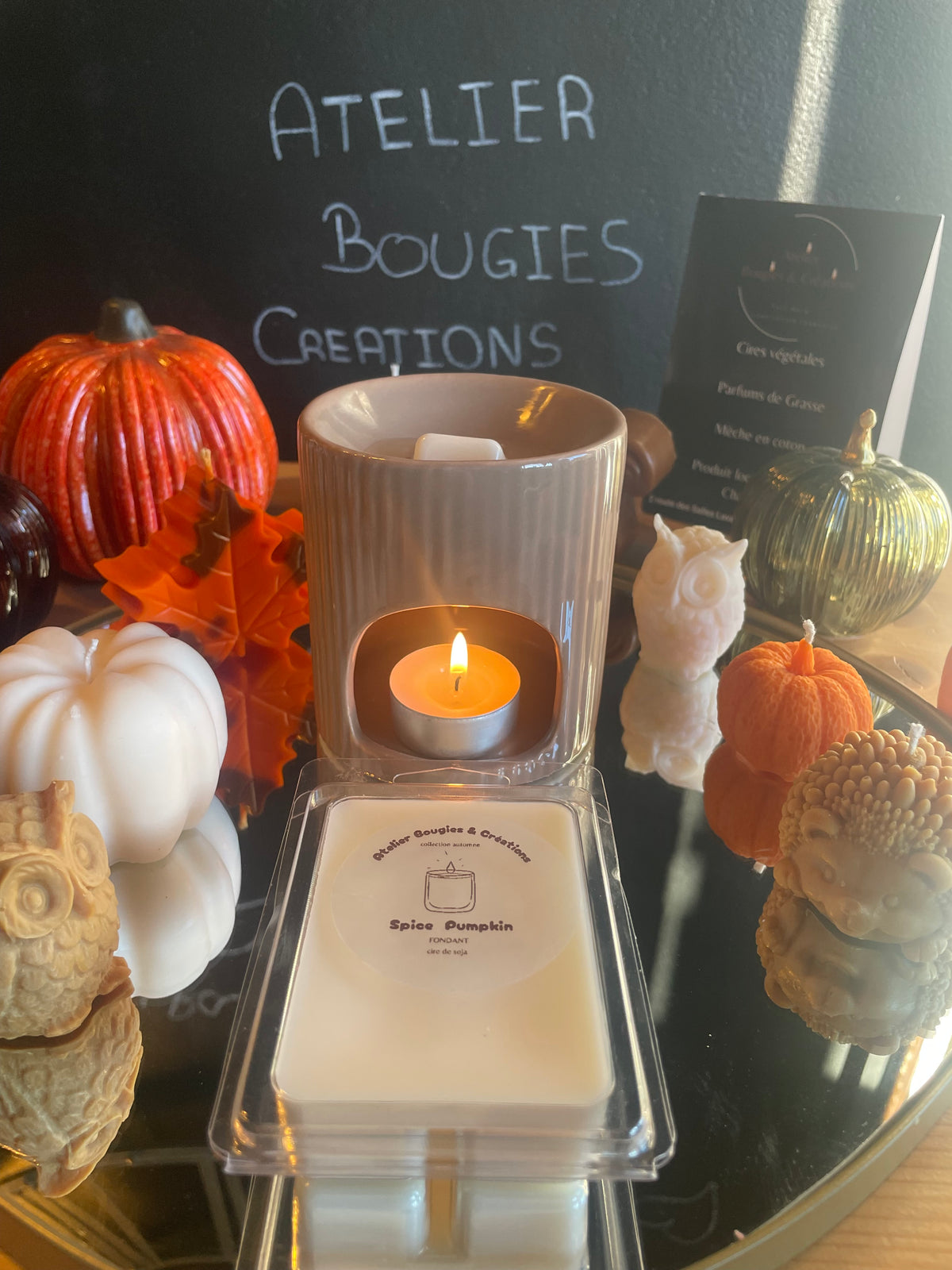 Fondant Spice pumpkin  | Cire de soja naturelle | Atelier Bougies & Créations
