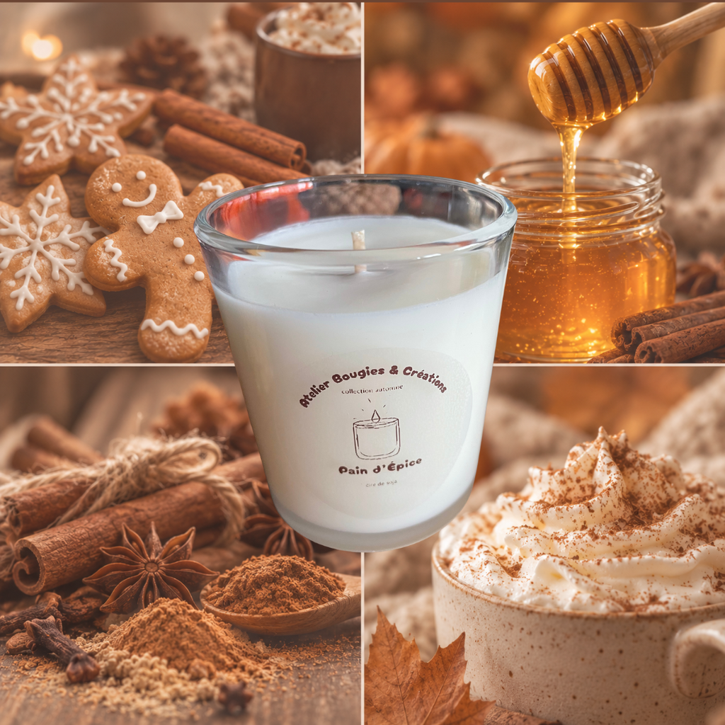 Bougie Pain d’Épices  | Cire de soja naturelle | Atelier Bougies & Création