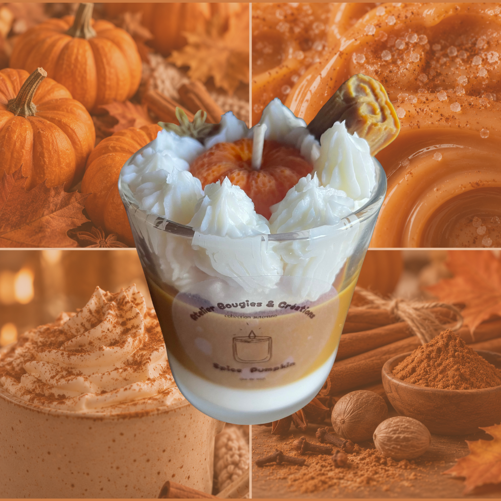 Bougie Spiced Pumpkin  | Cire de soja naturelle | Atelier Bougies & Créations